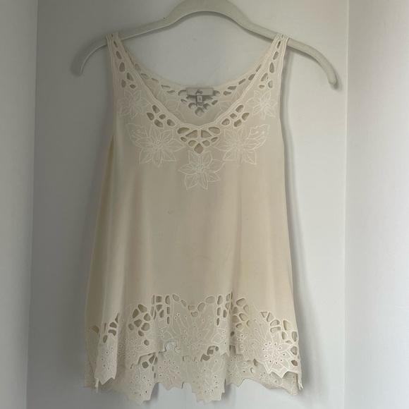 Joie White Silk Cutout Top Size Small - Picture 1 of 5